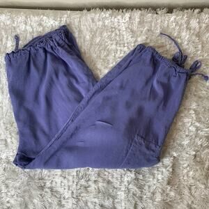 Tianello Small Blue Cropped Cargo Pants Tie Ankle Summer Beach